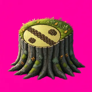 overgrown tree stump