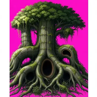 overgrown standing tree