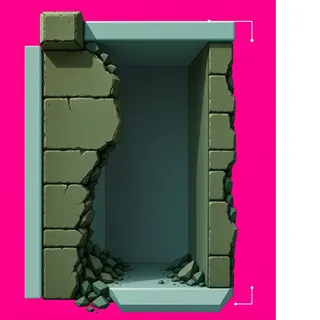 wall inner corner, damaged