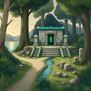 hidden shrine at dusk