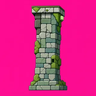 wall isolated pillar, intact