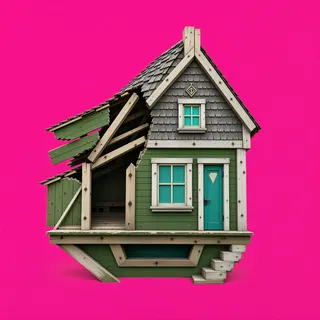 damaged small dwelling
