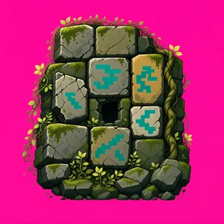 overgrown stone wall section
