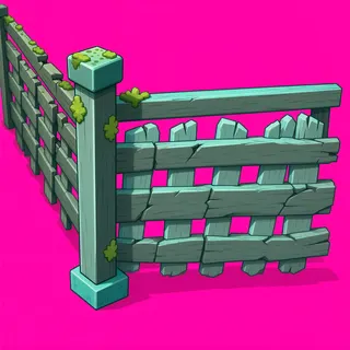 fence corner, damaged