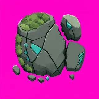 damaged large boulder