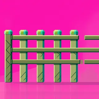 fence straight, intact