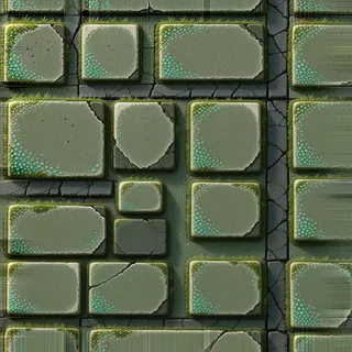 overgrown flat paving