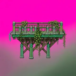 balcony platform, overgrown