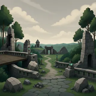 border overlook at overcast twilight