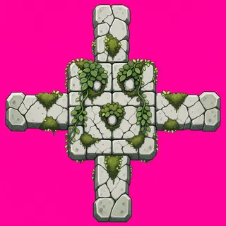 wall cross junction, overgrown