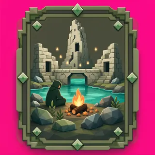 campfire, ornate design