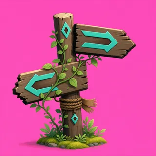 damaged wayfinding sign without text