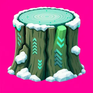frosted tree stump