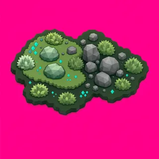 small moss patch, irregular arrangement