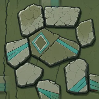 dust-covered rough stone floor