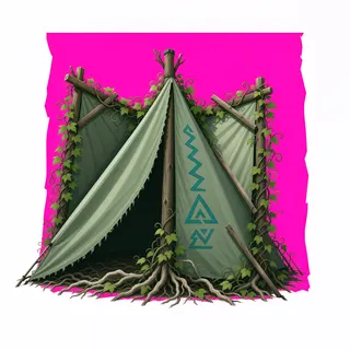 overgrown tent