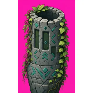 overgrown broken pillar