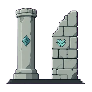 wall isolated pillar, damaged