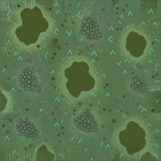 lichen-speckled bank sediment