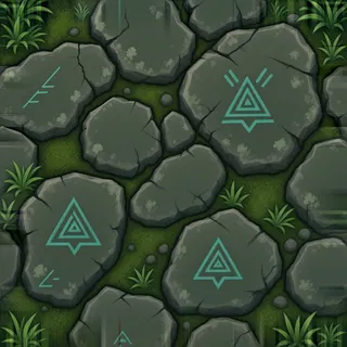 overgrown rough stone floor