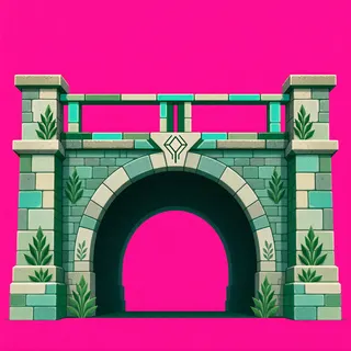 bridge entrance, overgrown