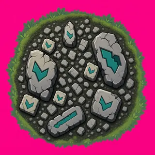 broken fragments, dense arrangement