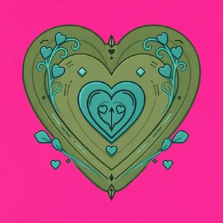 heart, ornate design