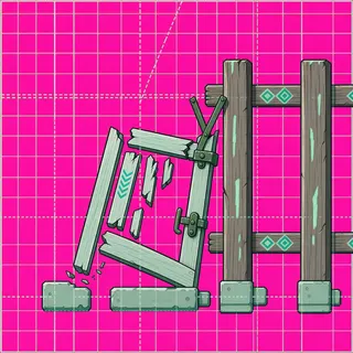 fence gate open, damaged