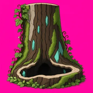 overgrown tree stump