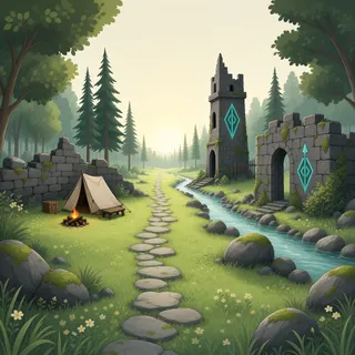 quiet camp at daylight