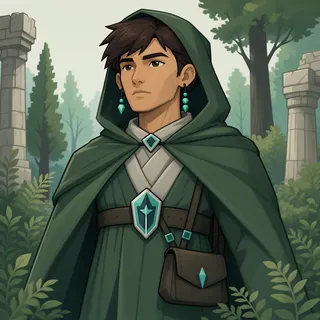 original adult merchant, calm expression