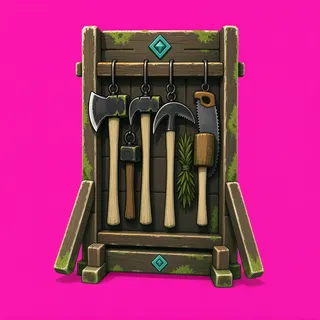 weathered tool rack
