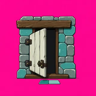 door open, intact