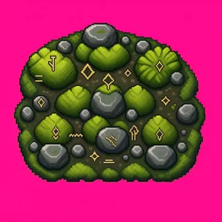 small moss patch, clustered arrangement