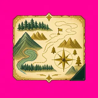 treasure map, ornate design