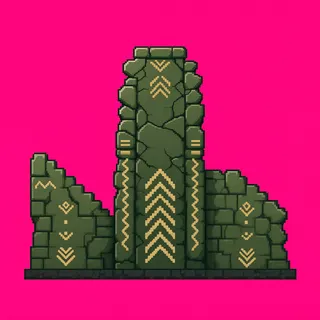 wall isolated pillar, damaged