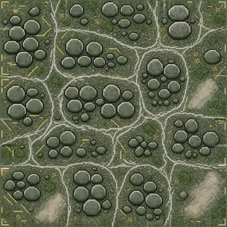 dust-covered river pebbles
