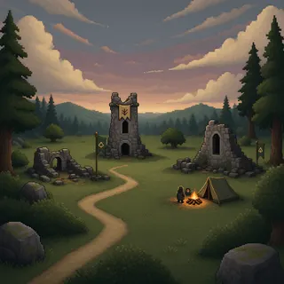 quiet camp at dusk