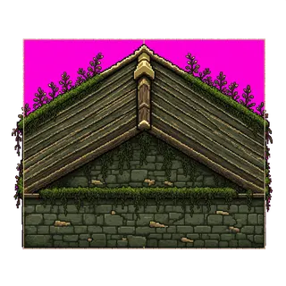 roof edge, overgrown