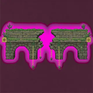 bridge broken section, overgrown