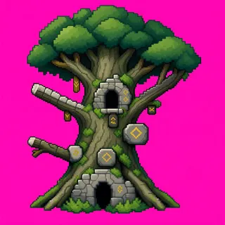 overgrown standing tree