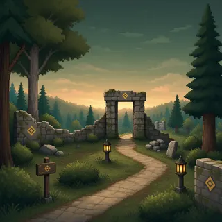 winding wilderness path at dusk
