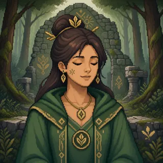 original adult healer, calm expression