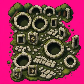 broken fragments, dense arrangement