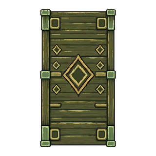 door closed, weathered