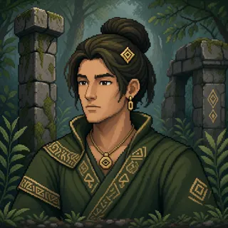 original adult artisan, calm expression