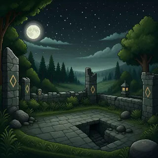border overlook at moonlit night