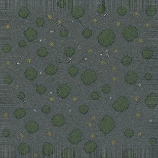 lichen-speckled fine grey gravel