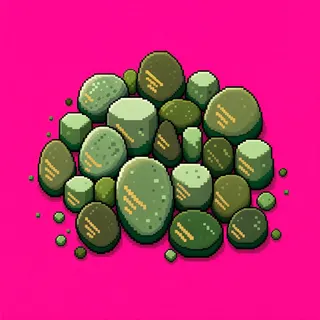 spilled pebbles, clustered arrangement