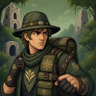 original adult explorer, determined expression